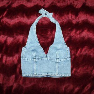 Denim halter top